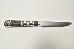 Tradičný nôž stredný, dĺžka čepele: 12cm, farba: čierna + kožené puzdro – Obrázok 2