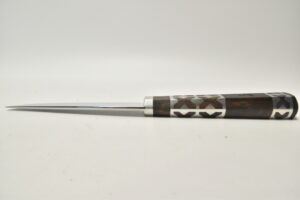 Tradičný nôž stredný, dĺžka čepele: 12cm, farba: čierna + kožené puzdro – Obrázok 6