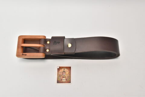 Opasok exkluzív s drevenou prackou, obvod pásu: 75-115cm, zdobenie: bez zdobenia, farba: hnedá